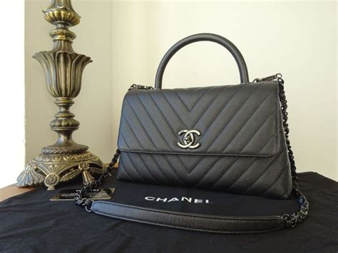 chanel so black chevron caviar
